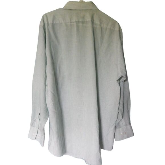 BOTANY 500 men's 17 1/2 34/35 vintage striped button front long sleeve - Picture 7 of 10